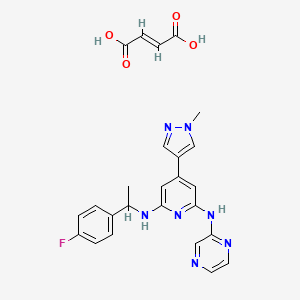 (E)-but-2-enedioic acid;6-N-[1-(4-fluorophenyl)ethyl]-4-(1-methylpyrazol-4-yl)-2-N-pyrazin-2-ylpyridine-2,6-diamine