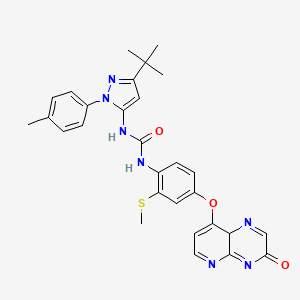 molecular formula C29H29N7O3S B12355670 1-[5-tert-butyl-2-(4-methylphenyl)pyrazol-3-yl]-3-[2-methylsulfanyl-4-[(3-oxo-8aH-pyrido[2,3-b]pyrazin-8-yl)oxy]phenyl]urea 