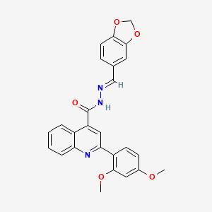 molecular formula C26H21N3O5 B1235568 N'-(1,3-苯并二氧杂环-5-亚甲基)-2-(2,4-二甲氧基苯基)-4-喹啉甲酰肼 