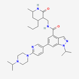 N-[(6-methyl-2-oxo-4-propylpiperidin-3-yl)methyl]-1-propan-2-yl-6-[6-(4-propan-2-ylpiperazin-1-yl)pyridin-3-yl]indazole-4-carboxamide