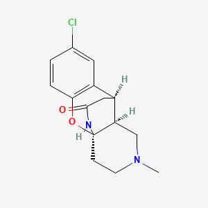 molecular formula C15H17ClN2O2 B1235570 (1R,9R,10S)-6-chloro-12-methyl-2-oxa-12,15-diazatetracyclo[7.5.3.01,10.03,8]heptadeca-3(8),4,6-trien-16-one 