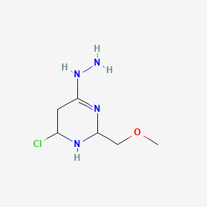 molecular formula C6H13ClN4O B12355707 [6-Chloro-2-(methoxymethyl)-1,2,5,6-tetrahydropyrimidin-4-yl]hydrazine 