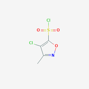 molecular formula C4H3Cl2NO3S B12355711 4-Chloro-3-methyl-1,2-oxazole-5-sulfonyl chloride 