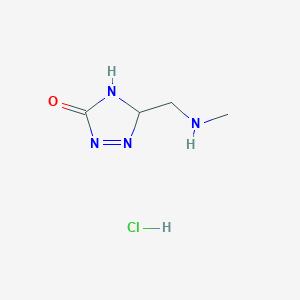 molecular formula C4H9ClN4O B12355735 5-[(Methylamino)methyl]-4,5-dihydro-1,2,4-triazol-3-one hydrochloride 