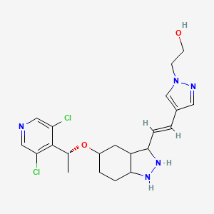 2-[4-[(E)-2-[5-[(1R)-1-(3,5-dichloropyridin-4-yl)ethoxy]-2,3,3a,4,5,6,7,7a-octahydro-1H-indazol-3-yl]ethenyl]pyrazol-1-yl]ethanol