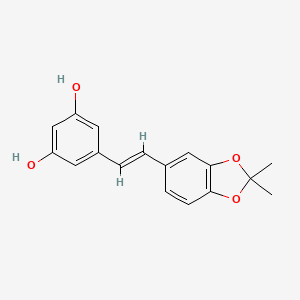 molecular formula C17H16O4 B1235581 3,4-O-Isopropylidene-3,3',4,5'-tetrahydroxystilbene CAS No. 90275-02-8