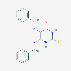 molecular formula C18H16N4OS B12355823 5-(benzylideneamino)-6-[(E)-benzylideneamino]-2-sulfanylidene-1,3-diazinan-4-one 