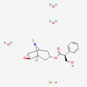 Benzeneacetic acid, a-(hydroxymethyl)-,(1a,2b,4b,5a,7b)-9-methyl-3-oxa-9-azatricyclo[3.3.1.02,4]non-7-yl ester,hydrobromide, (aS)-