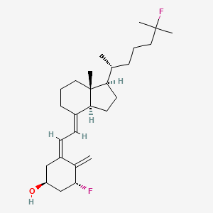 molecular formula C27H42F2O B1235584 (1S,3Z,5R)-3-[(2E)-2-[(1R,3aS,7aR)-1-[(2R)-6-fluoro-6-methylheptan-2-yl]-7a-methyl-2,3,3a,5,6,7-hexahydro-1H-inden-4-ylidene]ethylidene]-5-fluoro-4-methylidenecyclohexan-1-ol CAS No. 78609-64-0
