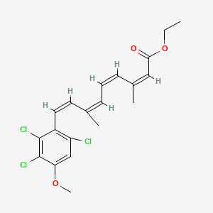 molecular formula C20H21Cl3O3 B1235586 ethyl (2Z,4Z,6Z,8Z)-3,7-dimethyl-9-(2,3,6-trichloro-4-methoxyphenyl)nona-2,4,6,8-tetraenoate CAS No. 114914-43-1