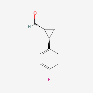 molecular formula C10H9FO B12355937 Cyclopropanecarboxaldehyde, 2-(4-fluorophenyl)-, (1R,2R)-rel-(9CI) 