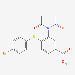 molecular formula C17H14BrNO4S B1235595 4-(4-Bromophenyl)sulfanyl-3-(diacetylamino)benzoic acid 