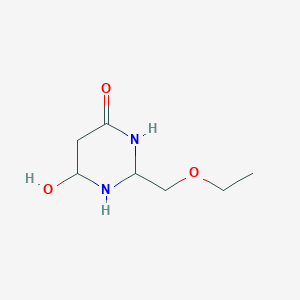 molecular formula C7H14N2O3 B12355970 2-(Ethoxymethyl)-6-hydroxy-1,3-diazinan-4-one 