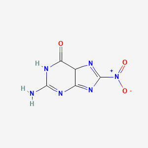 molecular formula C5H4N6O3 B12355971 2-Amino-8-nitro-1,5-dihydropurin-6-one 