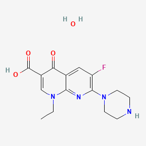 1-Ethyl-6-fluoro-4-oxo-7-piperazin-1-yl-1,8-naphthyridine-3-carboxylic acid;hydrate