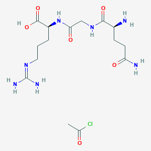 molecular formula C15H28ClN7O6 B12355990 Glycinamide, L-a-glutamyl-N-[(1S)-4-[(aminoiminomethyl)amino]-1-(2-chloroacetyl)butyl]- 