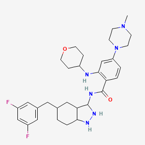 molecular formula C31H42F2N6O2 B12356025 N-[5-[(3,5-difluorophenyl)methyl]-2,3,3a,4,5,6,7,7a-octahydro-1H-indazol-3-yl]-4-(4-methylpiperazin-1-yl)-2-(oxan-4-ylamino)benzamide 