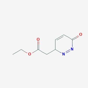 molecular formula C8H10N2O3 B12356033 ethyl 2-(6-oxo-3H-pyridazin-3-yl)acetate 