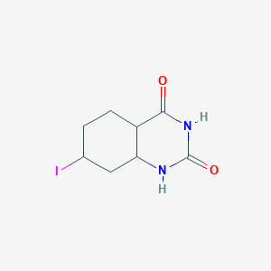 molecular formula C8H11IN2O2 B12356061 7-iodo-4a,5,6,7,8,8a-hexahydro-1H-quinazoline-2,4-dione 