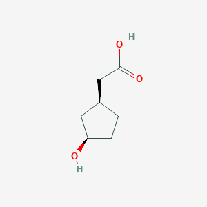 molecular formula C7H12O3 B12356072 2-((1S,3R)-3-hydroxycyclopentyl)aceticacid 