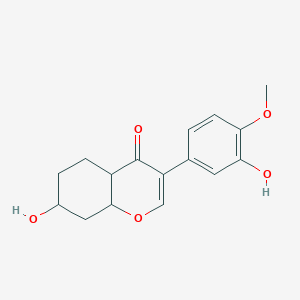 molecular formula C16H18O5 B12356103 7-Hydroxy-3-(3-hydroxy-4-methoxyphenyl)-4a,5,6,7,8,8a-hexahydrochromen-4-one 