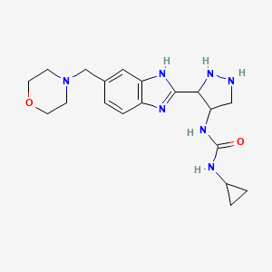 1-cyclopropyl-3-[3-[6-(morpholin-4-ylmethyl)-1H-benzimidazol-2-yl]pyrazolidin-4-yl]urea