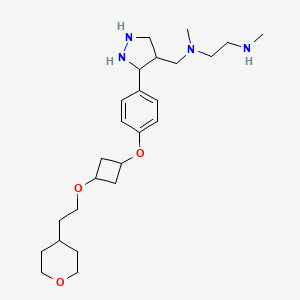 molecular formula C25H42N4O3 B12356149 N,N'-dimethyl-N'-[[3-[4-[3-[2-(oxan-4-yl)ethoxy]cyclobutyl]oxyphenyl]pyrazolidin-4-yl]methyl]ethane-1,2-diamine 