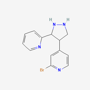 molecular formula C13H13BrN4 B12356224 2-Bromo-4-(3-pyridin-2-ylpyrazolidin-4-yl)pyridine 