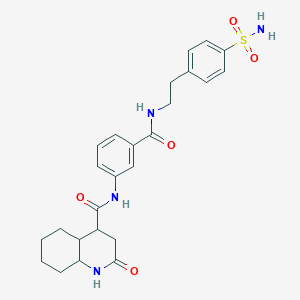 molecular formula C25H30N4O5S B12356233 2-oxo-N-[3-[2-(4-sulfamoylphenyl)ethylcarbamoyl]phenyl]-3,4,4a,5,6,7,8,8a-octahydro-1H-quinoline-4-carboxamide 