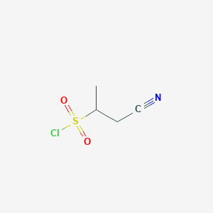 molecular formula C4H6ClNO2S B12356238 1-Cyanopropane-2-sulfonyl chloride 