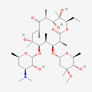 molecular formula C37H67NO13 B1235627 (3R,4S,5S,6R,7R,9R,11R,12R,13S,14R)-6-[(2R,3R,4S,6R)-4-(二甲氨基)-3-羟基-6-甲基氧杂-2-基]氧基-14-乙基-7,12,13-三羟基-4-[(2R,4R,5S,6S)-5-羟基-4-甲氧基-4,6-二甲基氧杂-2-基]氧基-3,5,7,9,11,13-六甲基-氧杂环十四烷-2,10-二酮 