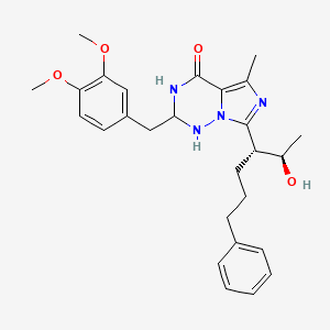 2-[(3,4-dimethoxyphenyl)methyl]-7-[(2R,3R)-2-hydroxy-6-phenylhexan-3-yl]-5-methyl-2,3-dihydro-1H-imidazo[5,1-f][1,2,4]triazin-4-one