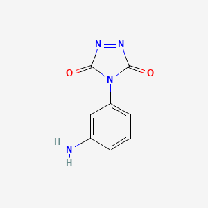 molecular formula C8H6N4O2 B12356289 4-(3-Aminophenyl)-3H-1,2,4-triazole-3,5(4H)-dione 