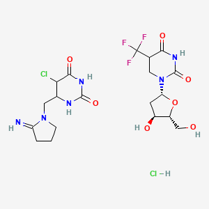 5-chloro-6-[(2-iminopyrrolidin-1-yl)methyl]-1,3-diazinane-2,4-dione;1-[(2R,4S,5R)-4-hydroxy-5-(hydroxymethyl)oxolan-2-yl]-5-(trifluoromethyl)-1,3-diazinane-2,4-dione;hydrochloride