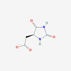 molecular formula C5H5N2O4- B1235635 L-5-carboxylatomethylhydantoin(1-) 