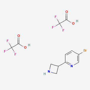 molecular formula C12H11BrF6N2O4 B12356360 2-(Azetidin-3-yl)-5-bromopyridine, bis(trifluoroacetic acid) 