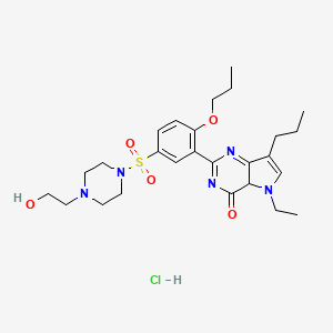 molecular formula C26H38ClN5O5S B12356388 5-ethyl-2-[5-[4-(2-hydroxyethyl)piperazin-1-yl]sulfonyl-2-propoxyphenyl]-7-propyl-4aH-pyrrolo[3,2-d]pyrimidin-4-one;hydrochloride 