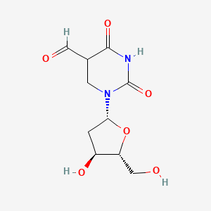 1-[(2R,4S,5R)-4-hydroxy-5-(hydroxymethyl)oxolan-2-yl]-2,4-dioxo-1,3-diazinane-5-carbaldehyde