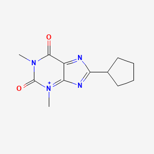 molecular formula C12H15N4O2+ B12356477 8-Cyclopentyl-1,3-dimethylpurin-3-ium-2,6-dione 