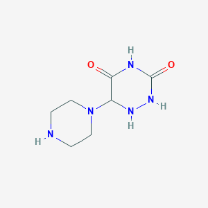 molecular formula C7H13N5O2 B12356480 6-Piperazin-1-yl-1,2,4-triazinane-3,5-dione 