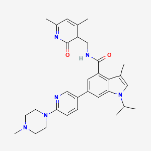 molecular formula C31H38N6O2 B12356515 N-[(4,6-dimethyl-2-oxo-3H-pyridin-3-yl)methyl]-3-methyl-6-[6-(4-methylpiperazin-1-yl)pyridin-3-yl]-1-propan-2-ylindole-4-carboxamide 