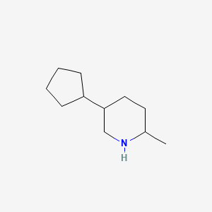 molecular formula C11H21N B12356580 5-Cyclopentyl-2-methylpiperidine 