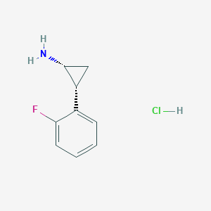 rac-(1R,2S)-2-(2-fluorophenyl)cyclopropan-1-amine hydrochloride, trans