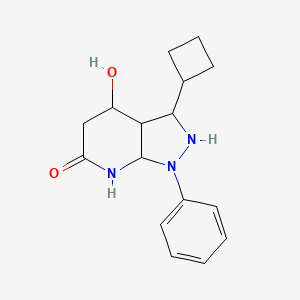 3-cyclobutyl-4-hydroxy-1-phenyl-3,3a,4,5,7,7a-hexahydro-2H-pyrazolo[3,4-b]pyridin-6-one