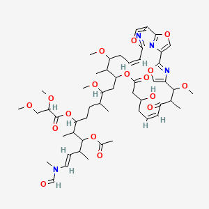 [(E)-4-acetyloxy-1-[formyl(methyl)amino]-11-[(13Z,24Z)-16-hydroxy-10,22-dimethoxy-11,21-dimethyl-12,18-dioxo-3,7,19,27-tetraoxa-29,30,31-triazatetracyclo[24.2.1.12,5.16,9]hentriaconta-1(28),2(31),4,6(30),8,13,24,26(29)-octaen-20-yl]-10-methoxy-3,5,9-trimethylundec-1-en-6-yl] 2,3-dimethoxypropanoate