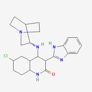 molecular formula C23H30ClN5O B12356611 4-[[(3S)-1-azabicyclo[2.2.2]octan-3-yl]amino]-3-(1H-benzimidazol-2-yl)-6-chloro-3,4,4a,5,6,7,8,8a-octahydro-1H-quinolin-2-one 