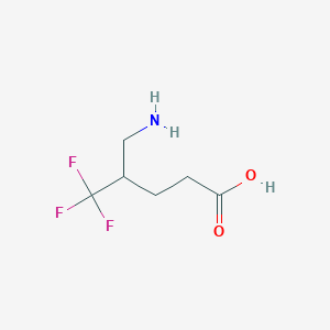 molecular formula C6H10F3NO2 B12356618 4-(Aminomethyl)-5,5,5-trifluoropentanoic acid 