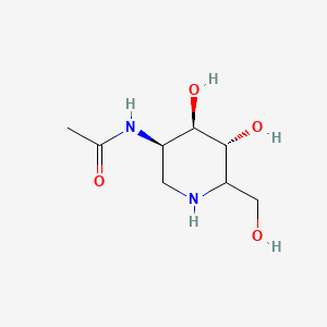 molecular formula C8H16N2O4 B12356709 N-[(3R,4R,5R)-4,5-dihydroxy-6-(hydroxymethyl)piperidin-3-yl]acetamide 