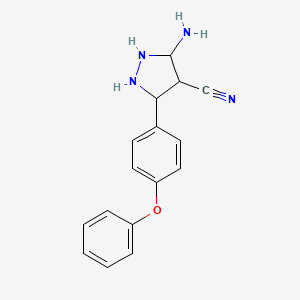 3-Amino-5-(4-phenoxyphenyl)pyrazolidine-4-carbonitrile