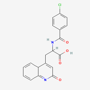 molecular formula C19H15ClN2O4 B12356827 2-[(4-chlorobenzoyl)amino]-3-(2-oxo-4aH-quinolin-4-yl)propanoic acid 